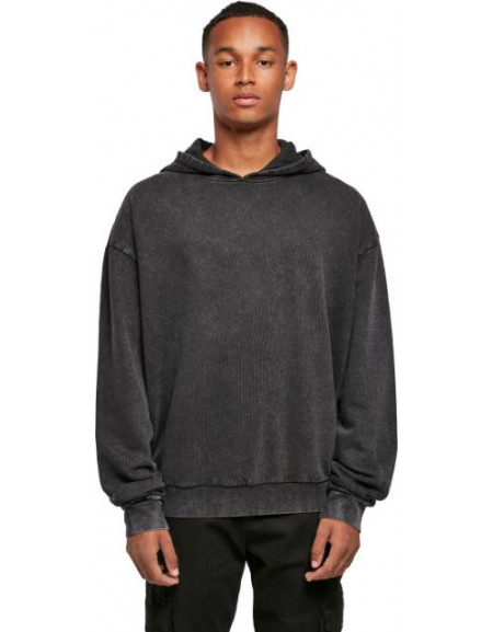 Pulover bărbătesc supradimensionat cu glugă „Acid Wash”